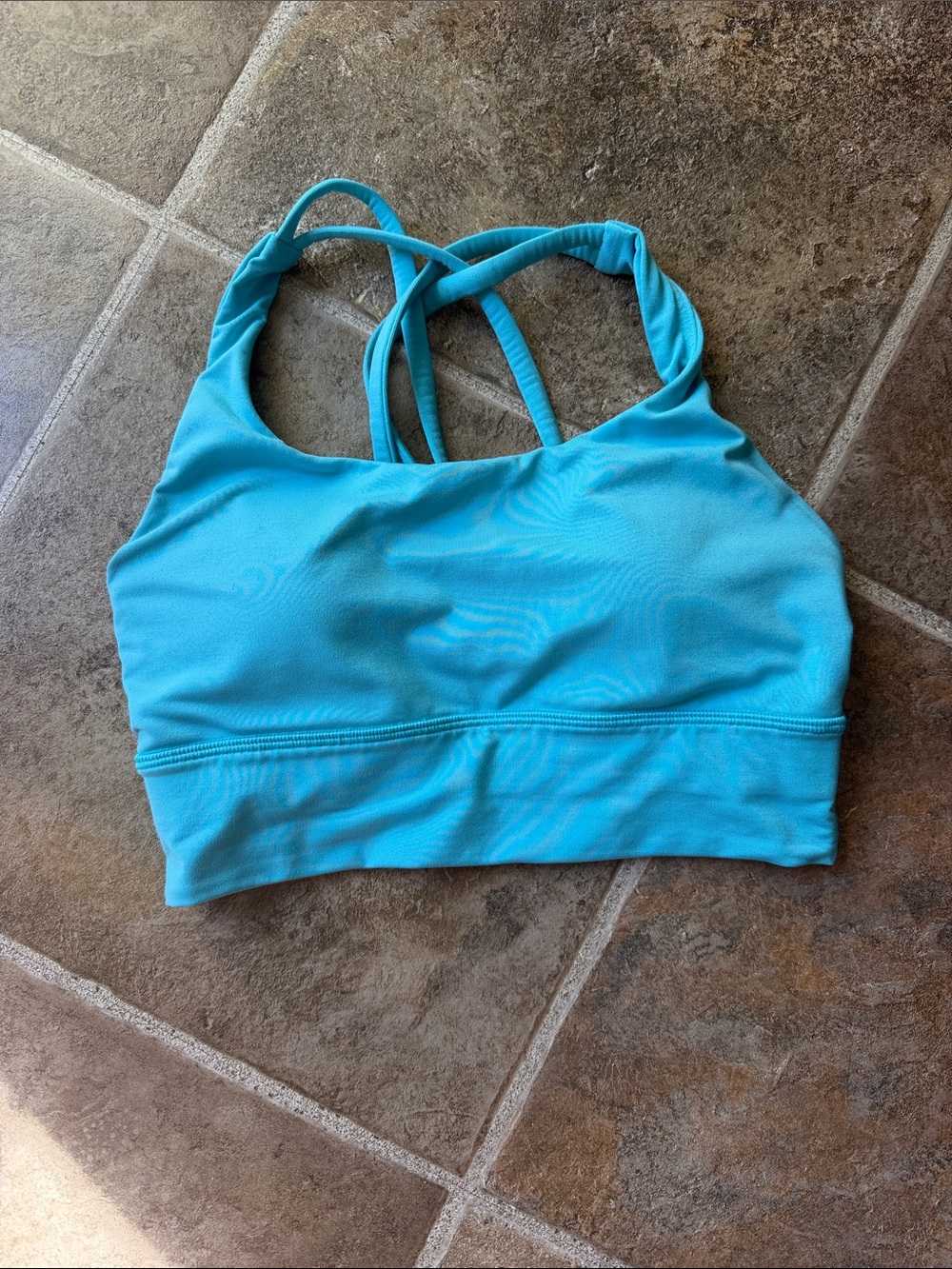 lululemon athletica Strappy Cross-Back Sports Bra in Bright Aqua